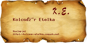 Kolcsár Etelka névjegykártya