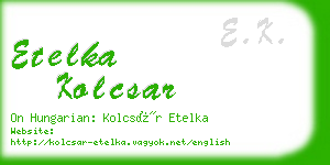 etelka kolcsar business card